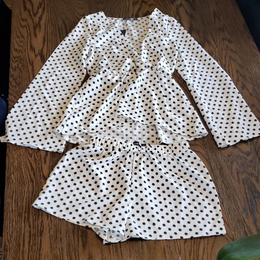 NWT Polka Dot Co-ord Top & Shorts - Picture 4 of 8